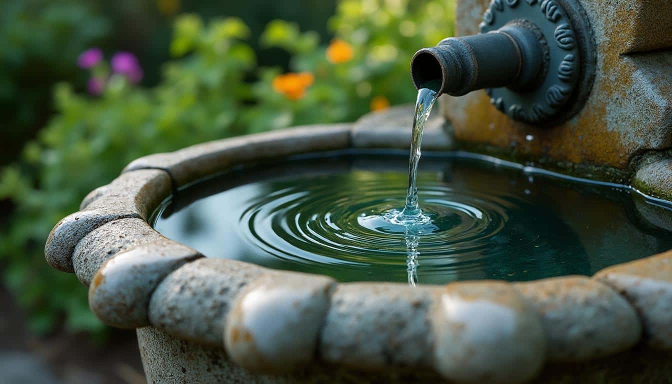 Détecter et réparer une fuite de tuyau sur une fontaine de jardin