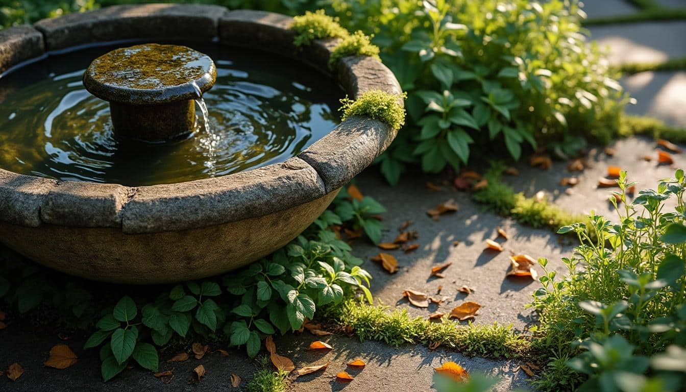 Gérer l’humidité du sol autour d’une fontaine de jardin