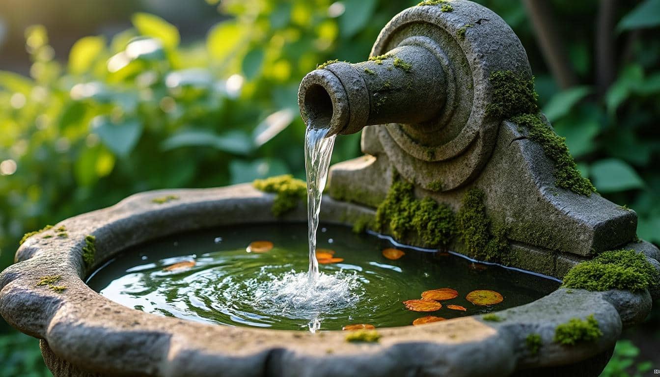 Solutions contre la mousse verte sur une fontaine extérieure