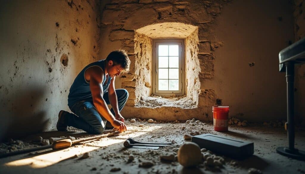 Comment réaliser la reprise du mur fissuré dans une habitation ancienne ?