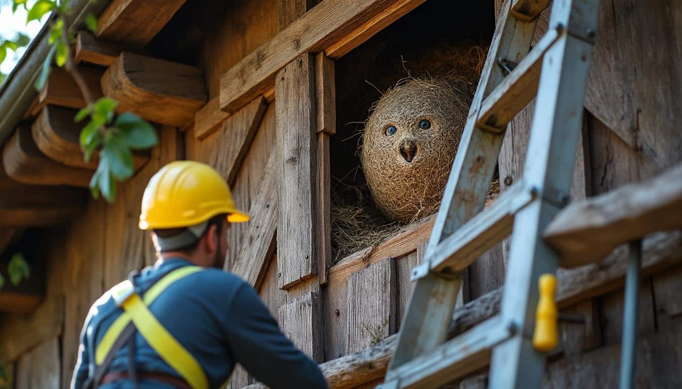 Illustration: Comment reconnaître un nid de guêpe sous la toiture ?