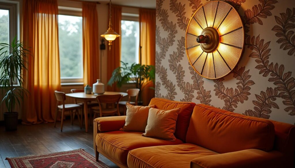 Applique murale des années 70 : charme vintage et lumière chaleureuse