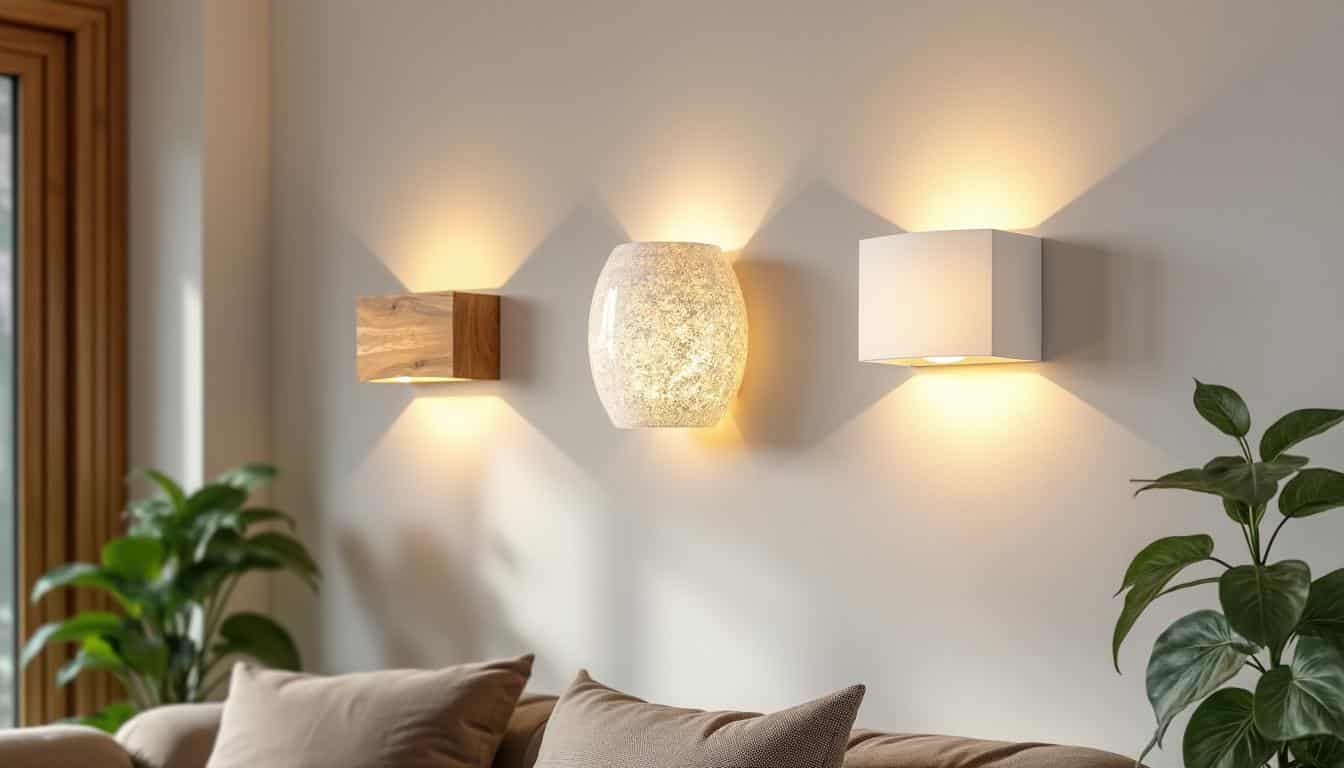 Illustration: Caractéristiques et matières des appliques murales design : bois, céramique et verre au cœur du style