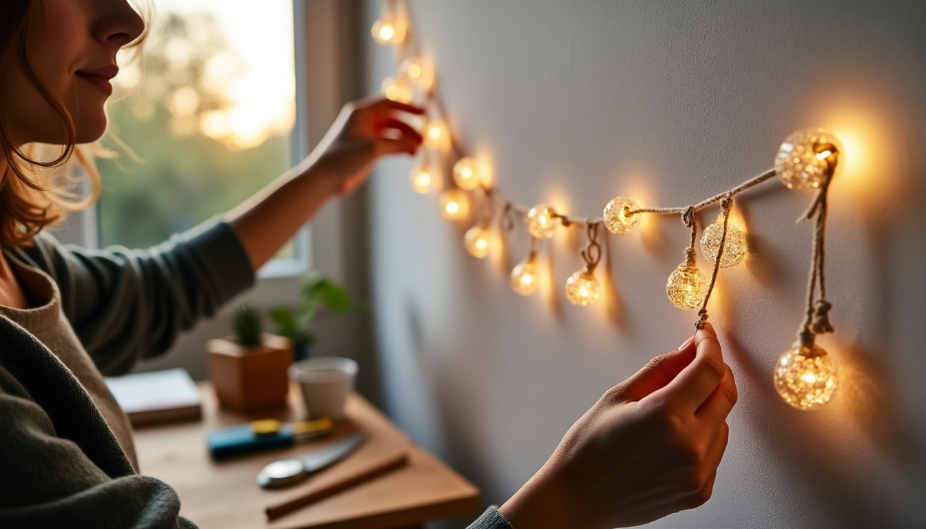 Illustration: Comprendre les bases pour accrocher une guirlande lumineuse au mur