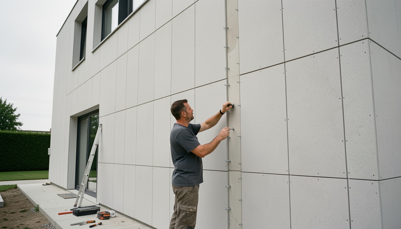 Plaque en fibrociment pour façade : fixation durable